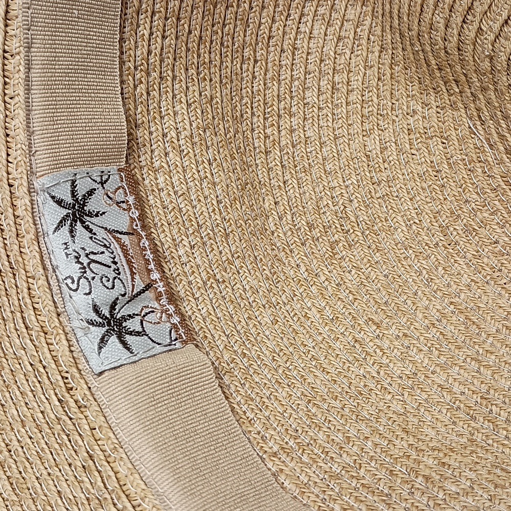 Designer Sun N Sand straw Hat w bead sequin band 1 size $34+free scarf or Hat. - Picture 6 of 16